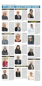 Celebrating Seniors awards Leader Post insert 2018, page 2 nominees and bios on white background